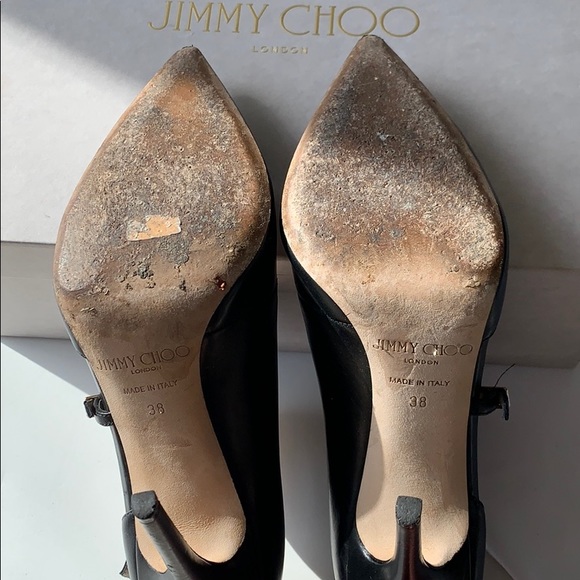 Authentic Jimmy Choo black leather heels - Picture 3 of 5